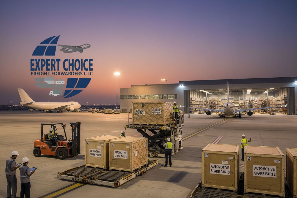 Automotive spare parts shipment from Dubai to Munich by Expert Choice Freight using express air freight
