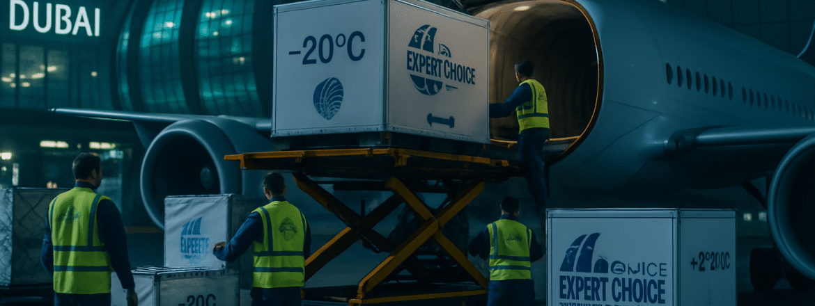 Temperature-controlled pharmaceutical air freight shipment from Dubai to Zurich by Expert Choice Freight
